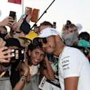Lewis Hamilton (GBR) Mercedes AMG F1 fans selfie at Formula One World Championship, Rd20, Abu Dhabi Grand Prix, Preparations, Yas Marina Circuit, Abu Dhabi, UAE, Thursday 23 November 2017. © Simon Galloway/Sutton Images