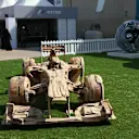 Wooden F1 car sculpture at Formula One World Championship, Rd20, Abu Dhabi Grand Prix, Preparations, Yas Marina Circuit, Abu Dhabi, UAE, Thursday 23 November 2017. © Lionel Ng/Sutton Images