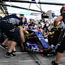 Daniil Kvyat (RUS) Scuderia Toro Rosso STR12 pit stop at Formula One World Championship, Rd1, Australian Grand Prix, Practice, Albert Park, Melbourne, Australia, Friday 24 March 2017. © Sutton Motorsport Images