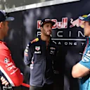 Daniel Ricciardo (AUS) Red Bull Racing with Craig Lowndes (AUS) and Jamie Whincup (AUS) at Formula One World Championship, Rd1, Australian Grand Prix, Practice, Albert Park, Melbourne, Australia, Friday 24 March 2017. © Sutton Motorsport Images