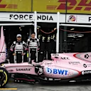 Sergio Perez (MEX) Force India and Esteban Ocon (FRA) Force India F1 at Formula One World Championship, Rd1, Australian Grand Prix, Practice, Albert Park, Melbourne, Australia, Friday 24 March 2017. © Sutton Motorsport Images