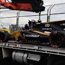 The crashed car of Jolyon Palmer (GBR) Renault Sport F1 Team RS17 is recovered in FP2 at Formula One World Championship, Rd1, Australian Grand Prix, Practice, Albert Park, Melbourne, Australia, Friday 24 March 2017. © Sutton Motorsport Images