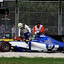 Marcus Ericsson (SWE) Sauber C36 span into the grvael in FP2 at Formula One World Championship, Rd1, Australian Grand Prix, Practice, Albert Park, Melbourne, Australia, Friday 24 March 2017. © Sutton Motorsport Images