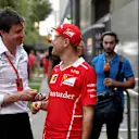 Toto Wolff (AUT) Mercedes AMG F1 Director of Motorsport and Sebastian Vettel (GER) Ferrari at Formula One World Championship, Rd1, Australian Grand Prix, Qualifying, Albert Park, Melbourne, Australia, Saturday 25 March 2017. © Sutton Motorsport Images