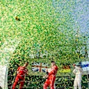 Race winners Ferrari and Mercedes AMG F1 celebrate on the podium with the champagne at Formula One World Championship, Rd1, Australian Grand Prix, Race, Albert Park, Melbourne, Australia, Sunday 26 March 2017. © Sutton Motorsport Images