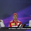 Ferrari and Mercedes AMG F1 in the Press Conference at Formula One World Championship, Rd1, Australian Grand Prix, Race, Albert Park, Melbourne, Australia, Sunday 26 March 2017. © Sutton Motorsport Images