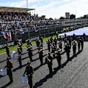 Band and giant Australian flag on the grid at Formula One World Championship, Rd1, Australian Grand Prix, Race, Albert Park, Melbourne, Australia, Sunday 26 March 2017. © Sutton Motorsport Images