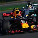 Max Verstappen (NED) Red Bull Racing RB13 leads Lewis Hamilton (GBR) Mercedes-Benz F1 W08 Hybrid at Formula One World Championship, Rd1, Australian Grand Prix, Race, Albert Park, Melbourne, Australia, Sunday 26 March 2017. © Sutton Motorsport Images