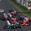 Lewis Hamilton (GBR) Mercedes-Benz F1 W08 Hybrid leads at the start of the race at Formula One World Championship, Rd1, Australian Grand Prix, Race, Albert Park, Melbourne, Australia, Sunday 26 March 2017. © Sutton Motorsport Images