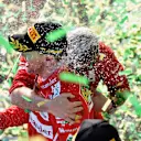 Race winner Sebastian Vettel (GER) Ferrari celebrates on the podium with the champagne at Formula One World Championship, Rd1, Australian Grand Prix, Race, Albert Park, Melbourne, Australia, Sunday 26 March 2017. © Sutton Motorsport Images