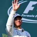 Lewis Hamilton (GBR) Mercedes AMG F1 celebrates on the podium at Formula One World Championship, Rd1, Australian Grand Prix, Race, Albert Park, Melbourne, Australia, Sunday 26 March 2017. © Sutton Motorsport Images