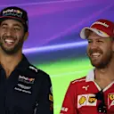 Daniel Ricciardo (AUS) Red Bull Racing and Sebastian Vettel (GER) Ferrari in the Press Conference at Formula One World Championship, Australian Grand Prix, Preparations, Albert Park, Melbourne, Australia, Thursday 23 March 2017. © Sutton Motorsport Images