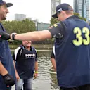 Daniel Ricciardo (AUS) Red Bull Racing and Max Verstappen (NED) Red Bull Racing take part in a dinghy race on the Yarra River at Formula One World Championship, Australian Grand Prix, Melbourne, Australia, Wednesday 22 March 2017. ©Sutton Motorsport Images