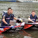 Daniel Ricciardo (AUS) Red Bull Racing and Max Verstappen (NED) Red Bull Racing take part in a dinghy race on the Yarra River at Formula One World Championship, Australian Grand Prix, Melbourne, Australia, 22 March 2017. ©Sutton Motorsport Images