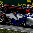 Pascal Wehrlein (GER) Sauber C36 and Daniel Ricciardo (AUS) Red Bull Racing RB13 at Formula One World Championship, Rd9, Austrian Grand Prix, Practice, Spielberg, Austria, Friday 7 July 2017. © Sutton Images
