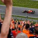 Max Verstappen (NED) Red Bull Racing RB13 passes his fans in the grandstand at Formula One World Championship, Rd9, Austrian Grand Prix, Qualifying, Spielberg, Austria, Saturday 8 July 2017. © Sutton Images
