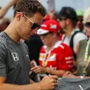 Stoffel Vandoorne (BEL) McLaren signs autographs for the fans at Formula One World Championship, Rd9, Austrian Grand Prix, Qualifying, Spielberg, Austria, Saturday 8 July 2017. © Sutton Images