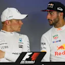 Valtteri Bottas (FIN) Mercedes AMG F1 and Daniel Ricciardo (AUS) Red Bull Racing in the Press Conference at Formula One World Championship, Rd9, Austrian Grand Prix, Race, Spielberg, Austria, Sunday 9 July 2017. © Sutton Images