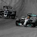 Lewis Hamilton (GBR) Mercedes-Benz F1 W08 Hybrid and Romain Grosjean (FRA) Haas VF-17 at Formula One World Championship, Rd9, Austrian Grand Prix, Race, Spielberg, Austria, Sunday 9 July 2017. © Sutton Images