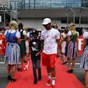 Lewis Hamilton (GBR) Mercedes AMG F1 on the drivers parade at Formula One World Championship, Rd9, Austrian Grand Prix, Race, Spielberg, Austria, Sunday 9 July 2017. © Sutton Images