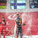 Daniel Ricciardo (AUS) Red Bull Racing celebrates iwht the champagne on the podium at Formula One World Championship, Rd9, Austrian Grand Prix, Race, Spielberg, Austria, Sunday 9 July 2017. © Sutton Images