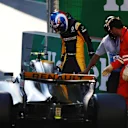 Jolyon Palmer (GBR) Renault Sport F1 Team RS17 crashed in FP2 at Formula One World Championship, Rd8, Azerbaijan Grand Prix, Practice, Baku City Circuit, Baku, Azerbaijan, Friday 23 June 2017. © Sutton Images