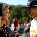 Max Verstappen (NED) Red Bull Racing talks to Mara Sangiorgio (ITA) Sky Sports Italia at Formula One World Championship, Rd8, Azerbaijan Grand Prix, Qualifying, Baku City Circuit, Baku, Azerbaijan, Saturday 24 June 2017. © Sutton Images