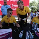 Nico Hulkenberg (GER) Renault Sport F1 Team and Jolyon Palmer (GBR) Renault Sport F1 Team at the autograph session at Formula One World Championship, Rd8, Azerbaijan Grand Prix, Qualifying, Baku City Circuit, Baku, Azerbaijan, Saturday 24 June 2017. © Sutton Images