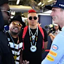 Max Verstappen (NED) Red Bull Racing talks with William James Adams aka Will.I.Am (USA) Black Eyed Peas Musician, Jaime Luis Gomez aka Taboo (MEX) Black Eyed Peas Musician and Allan Pineda Lindo aka Apl.de.ap (USA) Black Eyed Peas Musician in the Red Bull Racing garage at Formula One World Championship, Rd8, Azerbaijan Grand Prix, Qualifying, Baku City Circuit, Baku, Azerbaijan, Saturday 24 June 2017. © Sutton Images