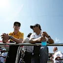 Nico Hulkenberg (GER) Renault Sport F1 Team and Felipe Massa (BRA) Williams on the drivers parade at Formula One World Championship, Rd8, Azerbaijan Grand Prix, Race, Baku City Circuit, Baku, Azerbaijan, Sunday 25 June 2017. © Sutton Images