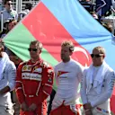 Drivers observe the national anthem on the grid at Formula One World Championship, Rd8, Azerbaijan Grand Prix, Race, Baku City Circuit, Baku, Azerbaijan, Sunday 25 June 2017. © Sutton Images
