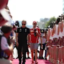 Valtteri Bottas (FIN) Mercedes AMG F1 and Sebastian Vettel (GER) Ferrari on the drivers parade at Formula One World Championship, Rd8, Azerbaijan Grand Prix, Race, Baku City Circuit, Baku, Azerbaijan, Sunday 25 June 2017. © Sutton Images
