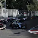 Valtteri Bottas (FIN) Mercedes-Benz F1 W08 Hybrid and Kimi Raikkonen (FIN) Ferrari SF70-H batte at the start of the race at Formula One World Championship, Rd8, Azerbaijan Grand Prix, Race, Baku City Circuit, Baku, Azerbaijan, Sunday 25 June 2017. © Sutton Images