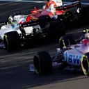 Sebastian Vettel (GER) Ferrari SF70-H, Felipe Massa (BRA) Williams FW40, Esteban Ocon (FRA) Force India VJM10 and Sergio Perez (MEX) Force India VJM10 battle at Formula One World Championship, Rd8, Azerbaijan Grand Prix, Race, Baku City Circuit, Baku, Azerbaijan, Sunday 25 June 2017. © Sutton Images