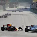 Lance Stroll (CDN) Williams FW40 Daniel Ricciardo (AUS) Red Bull Racing RB13 at Formula One World Championship, Rd8, Azerbaijan Grand Prix, Race, Baku City Circuit, Baku, Azerbaijan, Sunday 25 June 2017. © Sutton Images