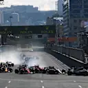 Lewis Hamilton (GBR) Mercedes-Benz F1 W08 Hybrid leads at the start of the race at Formula One World Championship, Rd8, Azerbaijan Grand Prix, Race, Baku City Circuit, Baku, Azerbaijan, Sunday 25 June 2017. © Sutton Images