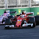 Sebastian Vettel (GER) Ferrari SF70-H and Esteban Ocon (FRA) Force India VJM10 at Formula One World Championship, Rd8, Azerbaijan Grand Prix, Race, Baku City Circuit, Baku, Azerbaijan, Sunday 25 June 2017. © Sutton Images