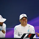 Hamilton (GBR), pole sitter Bottas (FIN) and Vettel (GER) Ferrari in the Press Conference at F1 World Championship, Rd3, Bahrain Grand Prix Qualifying, Bahrain International Circuit, Sakhir, Bahrain, Saturday 15 April 2017. © Sutton Motorsport Images