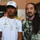 Lewis Hamilton (GBR) Mercedes AMG F1 and Steve Aoki (USA) DJ at Formula One World Championship, Rd3, Bahrain Grand Prix Qualifying, Bahrain International Circuit, Sakhir, Bahrain, Saturday 15 April 2017. © Sutton Motorsport Images