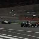 Lewis Hamilton (GBR) Mercedes-Benz F1 W08 Hybrid and Daniel Ricciardo (AUS) Red Bull Racing RB13 at Formula One World Championship, Bahrain Grand Prix Race, Bahrain International Circuit, Sakhir, Bahrain, Sunday 16 April 2017. © Sutton Motorsport Images