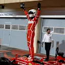 Race winner Sebastian Vettel (GER) Ferrari celebrates in parc ferme at Formula One World Championship, Rd3, Bahrain Grand Prix Race, Bahrain International Circuit, Sakhir, Bahrain, Sunday 16 April 2017. © Sutton Motorsport Images