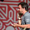 Fernando Alonso (ESP) McLaren on the phone at Formula One World Championship, Rd3, Bahrain Grand Prix Race, Bahrain International Circuit, Sakhir, Bahrain, Sunday 16 April 2017. © Sutton Motorsport Images