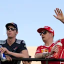 Daniil Kvyat (RUS) Scuderia Toro Rosso and Kimi Raikkonen (FIN) Ferrari on the drivers parade at Formula One World Championship, Rd3, Bahrain Grand Prix Race, Bahrain International Circuit, Sakhir, Bahrain, Sunday 16 April 2017. © Sutton Motorsport Images