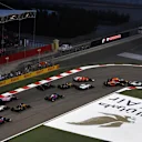 Valtteri Bottas (FIN) Mercedes-Benz F1 W08 Hybrid leads at vthe start of the race at Formula One World Championship, Rd3, Bahrain Grand Prix Race, Bahrain International Circuit, Sakhir, Bahrain, Sunday 16 April 2017. © Sutton Motorsport Images