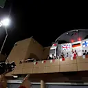 (L to R): Hamilton (GBR), Togninalli (ITA), Vettel (GER) Ferrari and Bottas (FIN) celebrate on the podium at F1 World Championship, Bahrain Grand Prix Race, Bahrain International Circuit, Sakhir, Bahrain, 16 April 2017. ©Sutton Motorsport Images