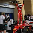 Race winner Sebastian Vettel (GER) Ferrari SF70-H celebrates in parc ferme at Formula One World Championship, Rd3, Bahrain Grand Prix Race, Bahrain International Circuit, Sakhir, Bahrain, Sunday 16 April 2017. © Sutton Motorsport Images