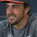 Fernando Alonso (ESP) McLaren in the Press Conference at Formula One World Championship, Rd3, Bahrain Grand Prix Preparations, Bahrain International Circuit, Sakhir, Bahrain, Thursday 13 April 2017. © Sutton Motorsport Images