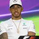 Lewis Hamilton (GBR) Mercedes AMG F1 in the Press Conference at Formula One World Championship, Rd3, Bahrain Grand Prix Preparations, Bahrain International Circuit, Sakhir, Bahrain, Thursday 13 April 2017. © Sutton Motorsport Images