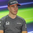 Stoffel Vandoorne (BEL) McLaren in the Press Conference at Formula One World Championship, Rd3, Bahrain Grand Prix Preparations, Bahrain International Circuit, Sakhir, Bahrain, Thursday 13 April 2017. © Sutton Motorsport Images