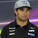 Sergio Perez (MEX) Force India in the Press Conference at Formula One World Championship, Rd3, Bahrain Grand Prix Preparations, Bahrain International Circuit, Sakhir, Bahrain, Thursday 13 April 2017. © Sutton Motorsport Images